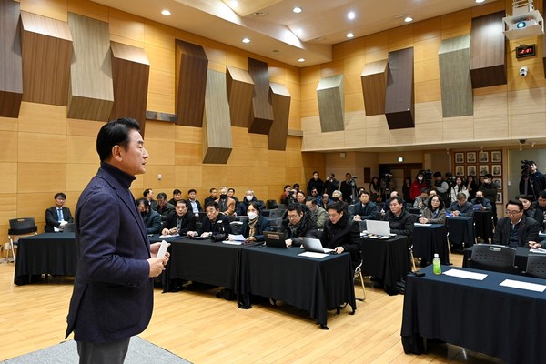 김동근 의정부시장 신년기자회견 모습 (사진제공=의정부시청)